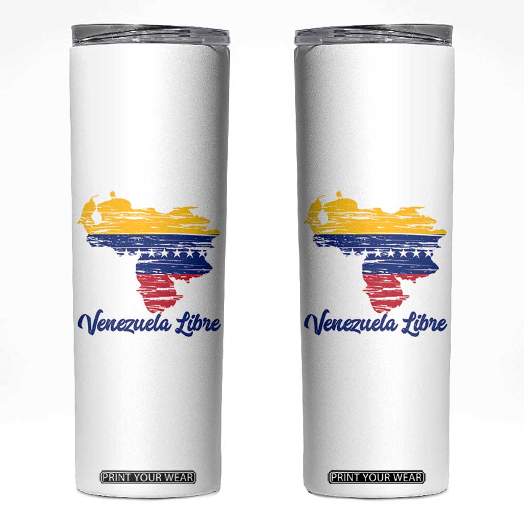 Venezuela Libre Skinny Tumbler Venezuelan Flag TB10 Black Print Your Wear