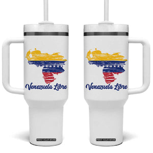 Venezuela Libre Tumbler With Handle Venezuelan Flag TB10 One Size: 40 oz Black Print Your Wear