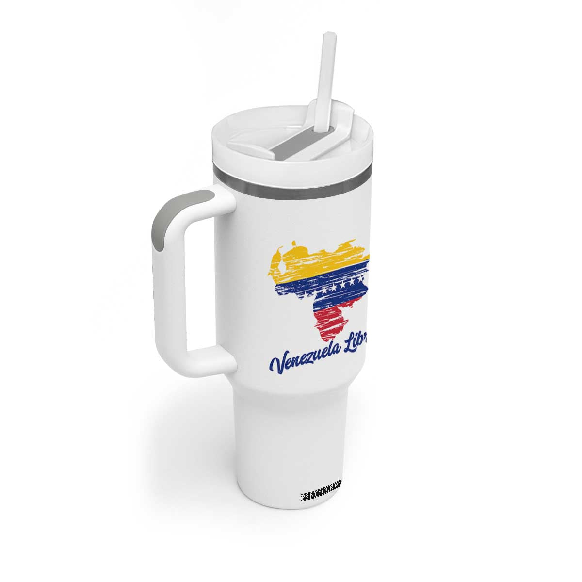 Venezuela Libre Tumbler With Handle Venezuelan Flag TB10 Print Your Wear