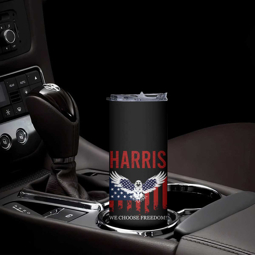 Harris 2024 Election Skinny Tumbler We Choose Freedom Madam President US Flag Eagle TB10 Print Your Wear