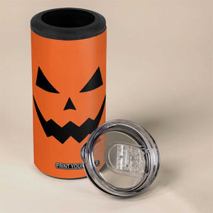 Personalized Halloween Pumpkin Face 4 in 1 Can Cooler Tumbler Custom Name Travel Coffee Cup Orange TB10 Print Your Wear