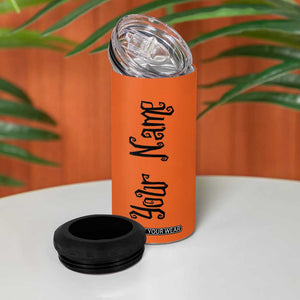 Personalized Halloween Pumpkin Face 4 in 1 Can Cooler Tumbler Custom Name Travel Coffee Cup Orange TB10 Print Your Wear