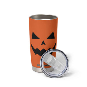 Personalized Halloween Pumpkin Face Tumbler Cup Custom Name Travel Coffee Cup Orange TB10 Print Your Wear
