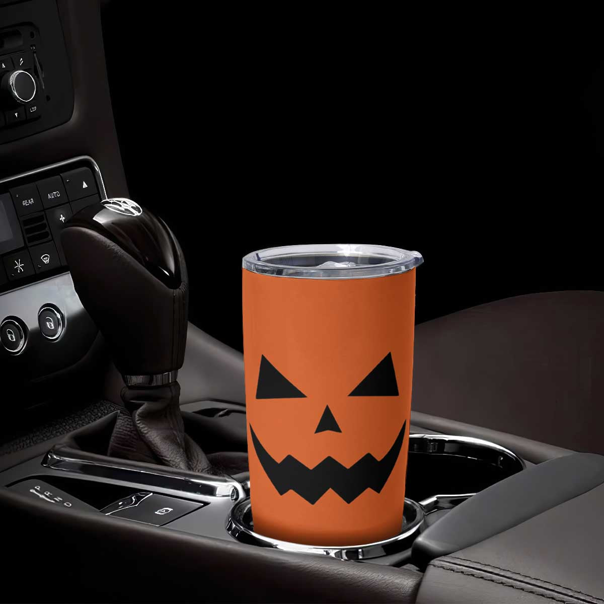 Personalized Halloween Pumpkin Face Tumbler Cup Custom Name Travel Coffee Cup Orange TB10 Print Your Wear