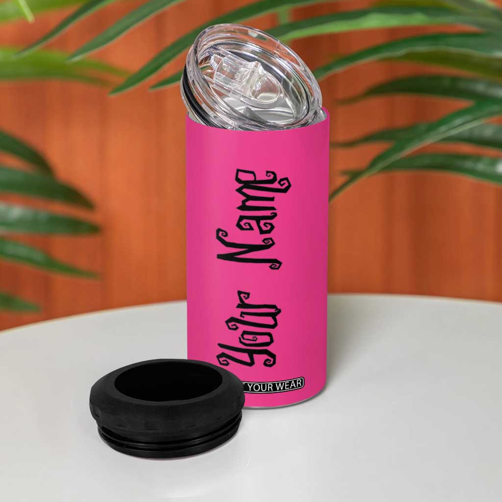 Personalized Halloween Pumpkin Face 4 in 1 Can Cooler Tumbler Custom Name Travel Coffee Cup Pink TB10 Print Your Wear
