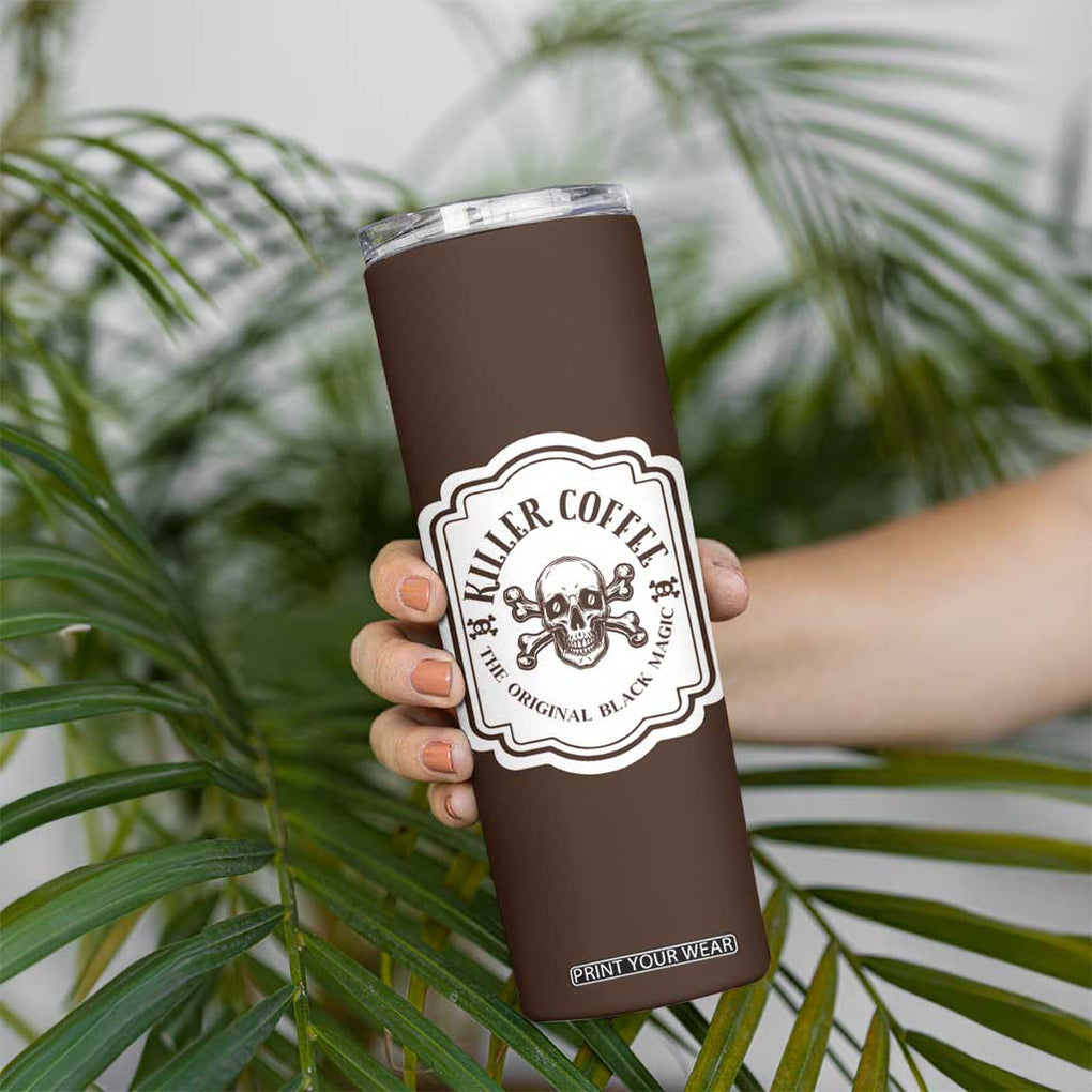 Skull Coffee Lovers Gift Skinny Tumbler Halloween Skeleton Killer TB10 Print Your Wear