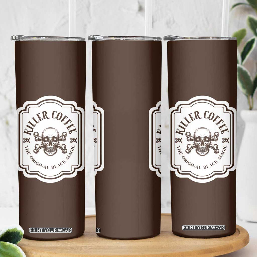 Skull Coffee Lovers Gift Skinny Tumbler Halloween Skeleton Killer TB10 Print Your Wear