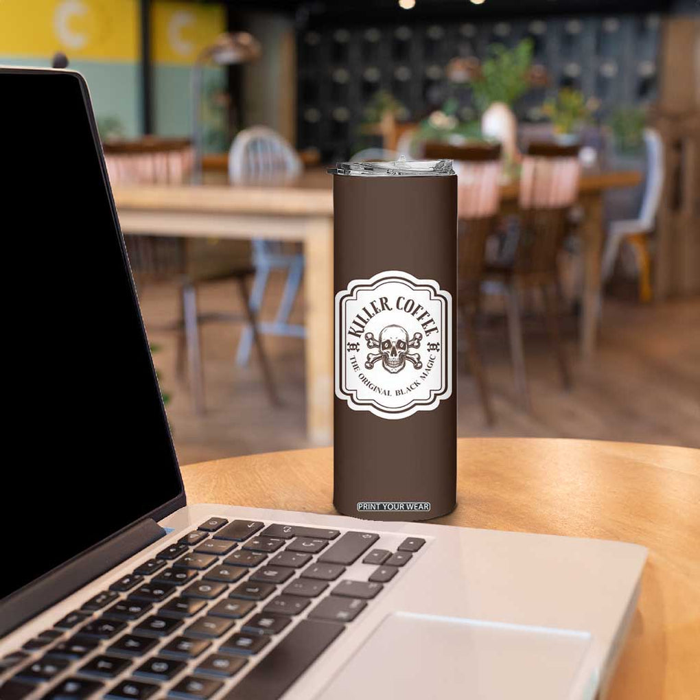 Skull Coffee Lovers Gift Skinny Tumbler Halloween Skeleton Killer TB10 Print Your Wear