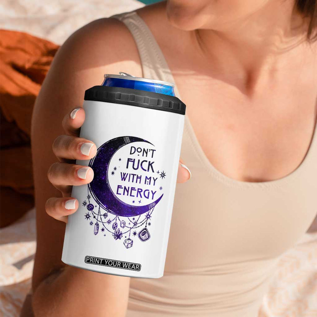 Witchy Celestial 4 in 1 Can Cooler Tumbler Don't Fu*k with my Energy Witchcraft Moon TB10 Print Your Wear
