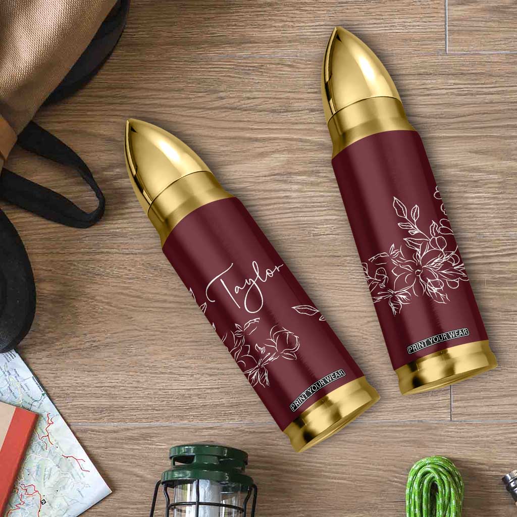 Personalized Wildflower Floral Bullet Tumbler Custom Name Mothers Day Gift From Daughter Son TB10 Print Your Wear