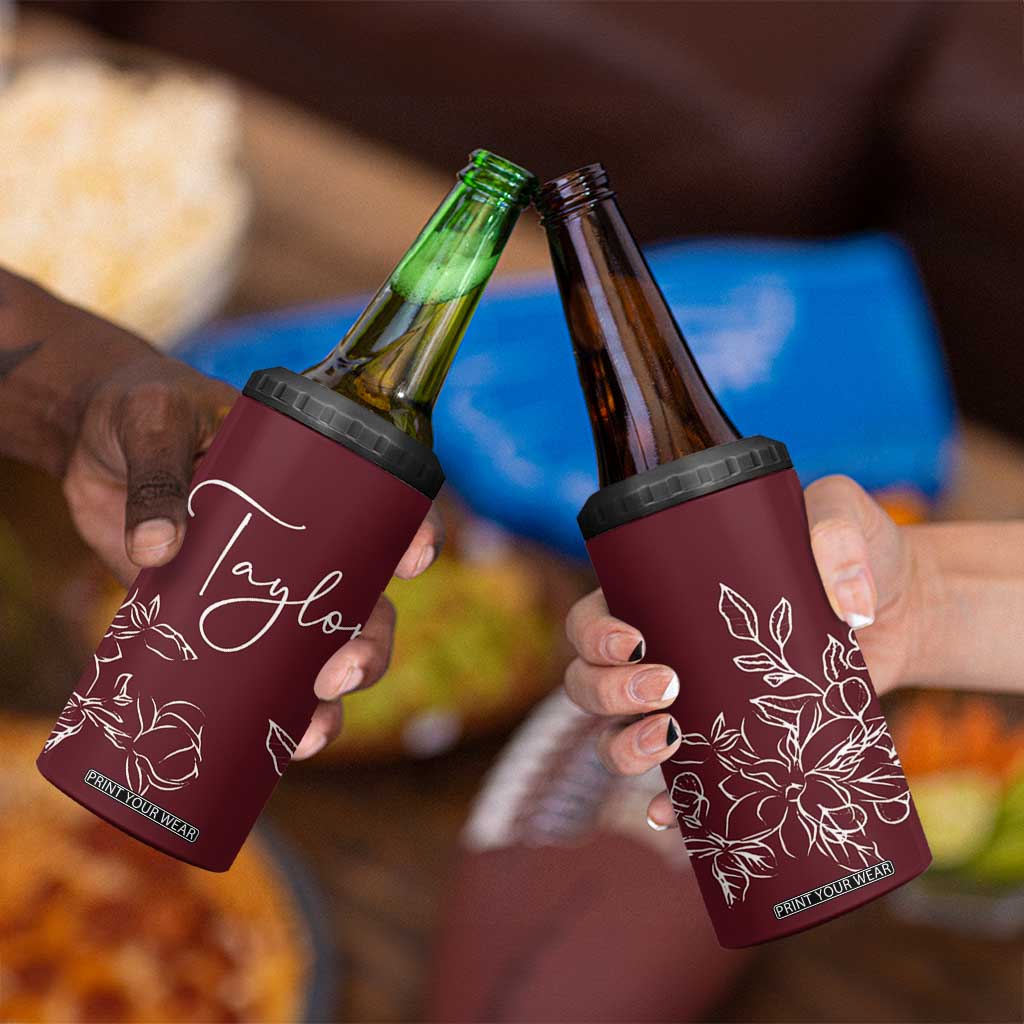 Personalized Wildflower Floral 4 in 1 Can Cooler Tumbler Custom Name Mothers Day Gift From Daughter Son TB10 Print Your Wear