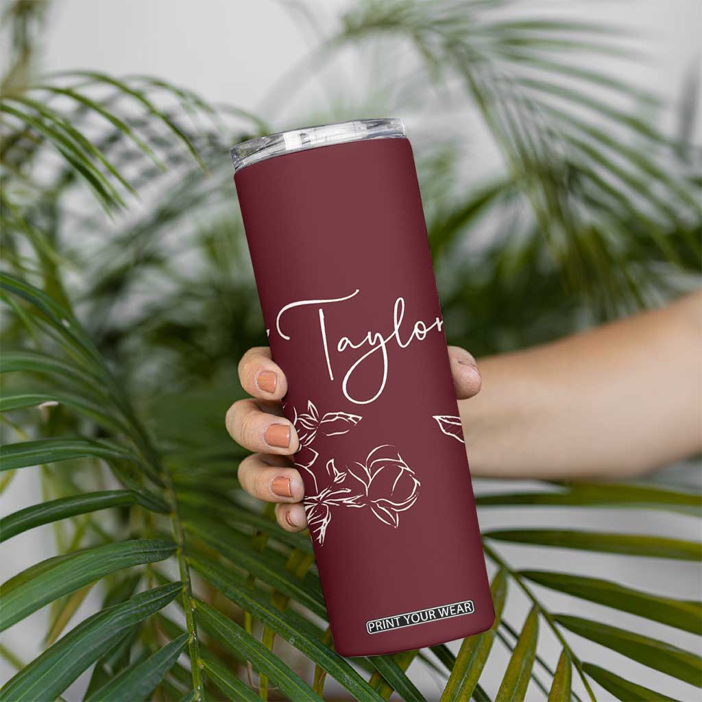 Personalized Wildflower Floral Skinny Tumbler Custom Name Mothers Day Gift From Daughter Son TB10 Print Your Wear