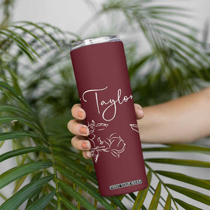 Personalized Wildflower Floral Skinny Tumbler Custom Name Mothers Day Gift From Daughter Son TB10 Print Your Wear
