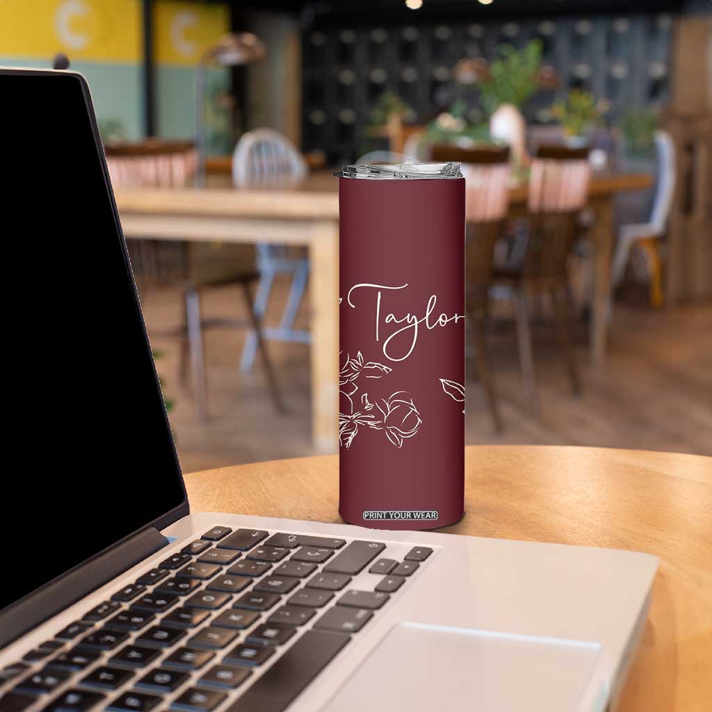 Personalized Wildflower Floral Skinny Tumbler Custom Name Mothers Day Gift From Daughter Son TB10 Print Your Wear