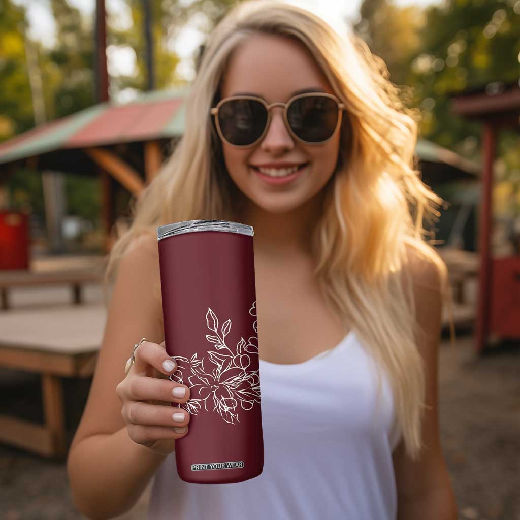 Personalized Wildflower Floral Skinny Tumbler Custom Name Mothers Day Gift From Daughter Son TB10 Print Your Wear