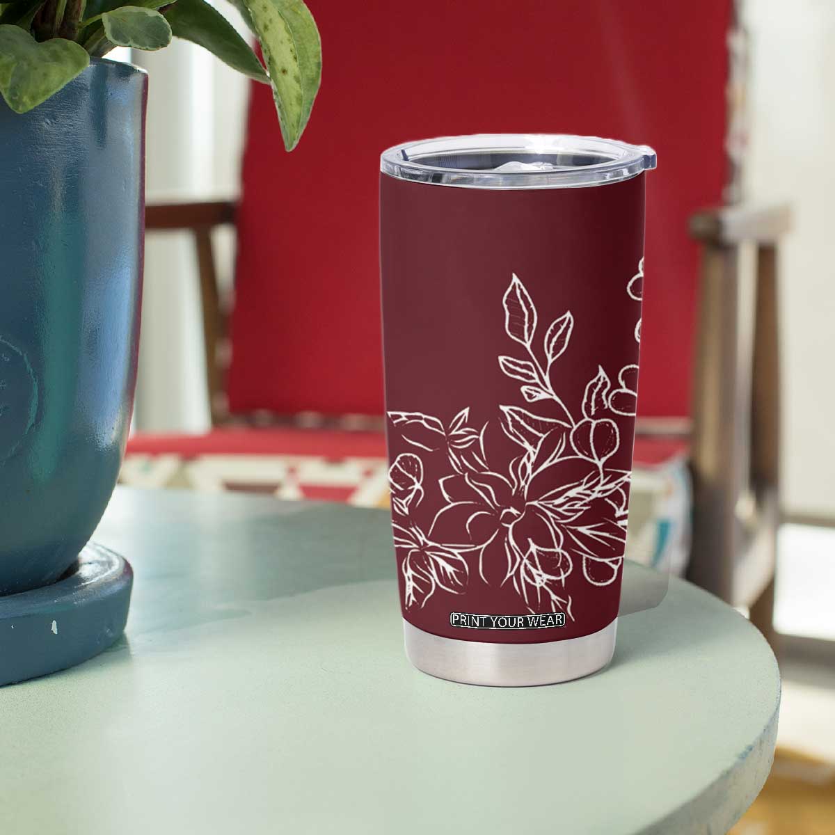 Personalized Wildflower Floral Tumbler Cup Custom Name Mothers Day Gift From Daughter Son TB10 Print Your Wear