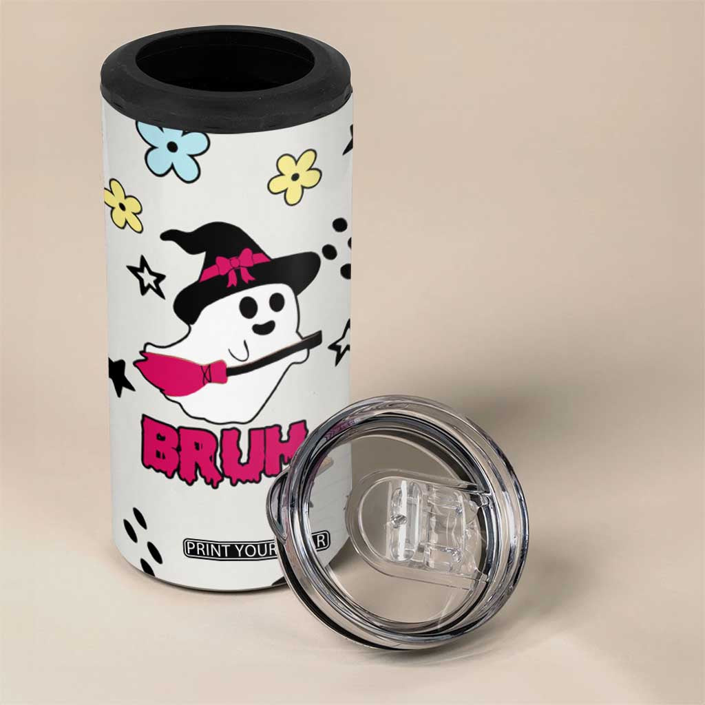 Little Ghost Ice Coffee 4 in 1 Can Cooler Tumbler Halloween Boo Spooky Ghost Travel Cup TB10 Print Your Wear