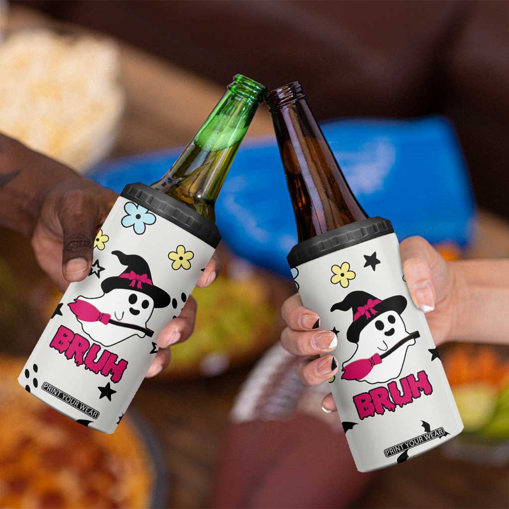 Little Ghost Ice Coffee 4 in 1 Can Cooler Tumbler Halloween Boo Spooky Ghost Travel Cup TB10 Print Your Wear