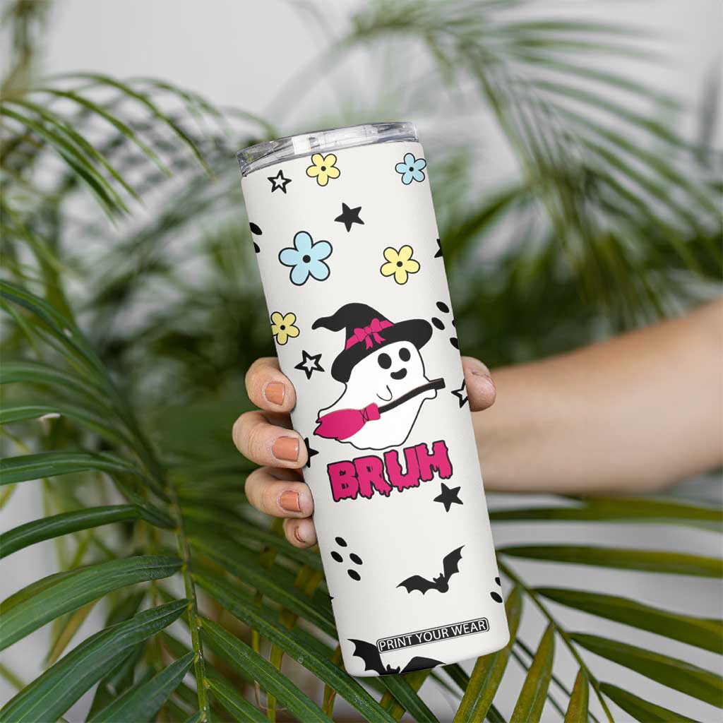 Little Ghost Ice Coffee Skinny Tumbler Halloween Boo Spooky Ghost Travel Cup TB10 Print Your Wear