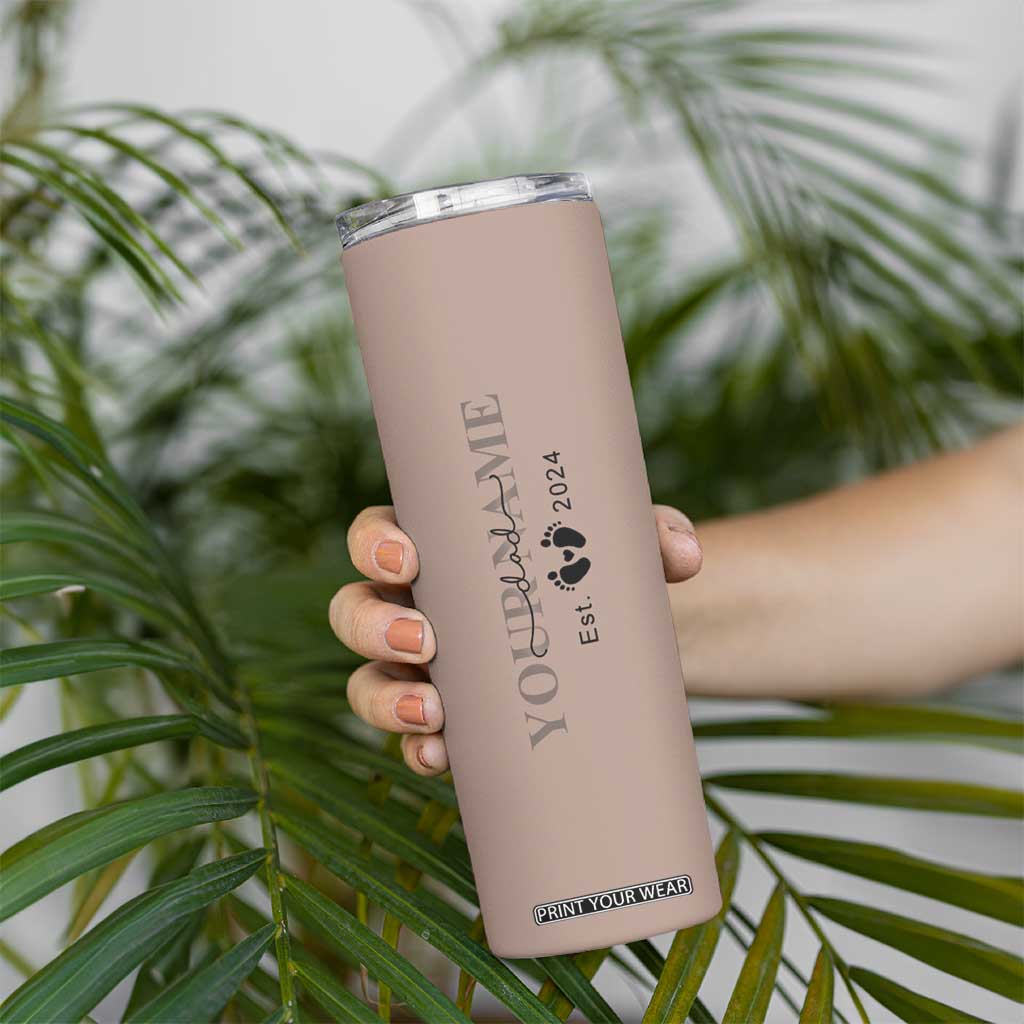 Personalized New Dad Skinny Tumbler Est 2024 Pregnancy Reveal First Time Dad Gift TB10 Print Your Wear