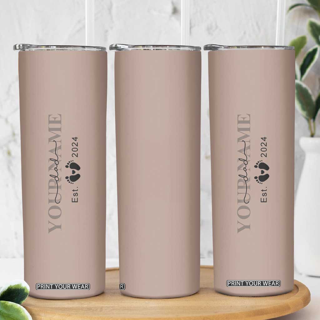 Personalized New Dad Skinny Tumbler Est 2024 Pregnancy Reveal First Time Dad Gift TB10 Print Your Wear