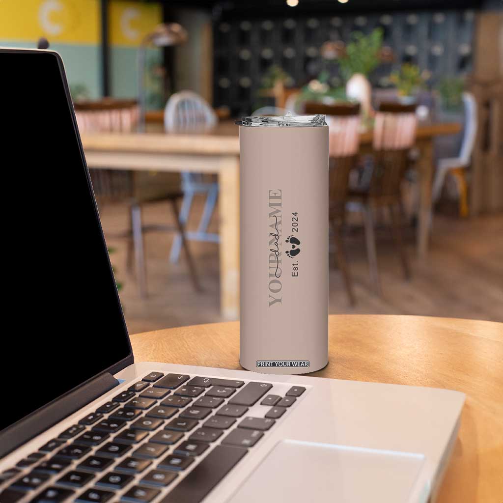 Personalized New Dad Skinny Tumbler Est 2024 Pregnancy Reveal First Time Dad Gift TB10 Print Your Wear