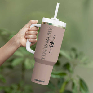 Personalized New Dad Tumbler With Handle Est 2024 Pregnancy Reveal First Time Dad Gift TB10 Print Your Wear