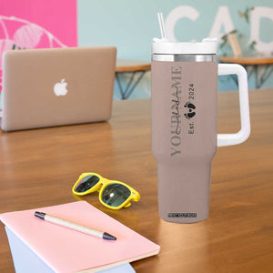 Personalized New Dad Tumbler With Handle Est 2024 Pregnancy Reveal First Time Dad Gift TB10 Print Your Wear