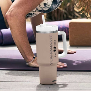 Personalized New Dad Tumbler With Handle Est 2024 Pregnancy Reveal First Time Dad Gift TB10 Print Your Wear