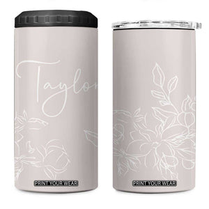 Personalized Wildflower Floral 4 in 1 Can Cooler Tumbler Custom Name Flower Mothers Day Gift From Daughter Son TB10 One Size: 16 oz Light Pink Print Your Wear