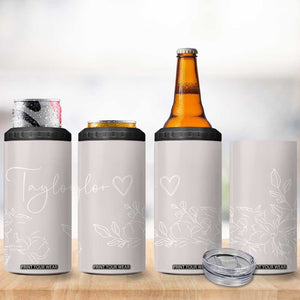 Personalized Wildflower Floral 4 in 1 Can Cooler Tumbler Custom Name Flower Mothers Day Gift From Daughter Son TB10 Print Your Wear