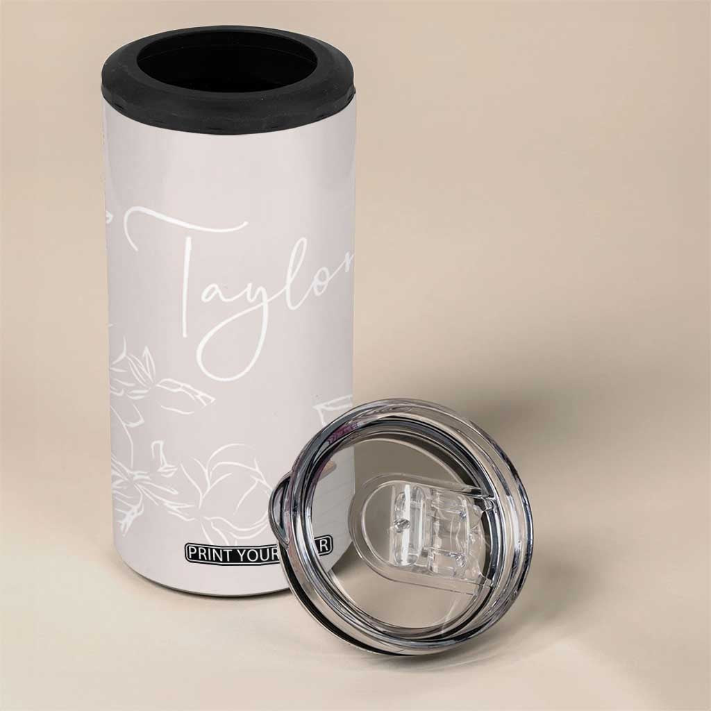 Personalized Wildflower Floral 4 in 1 Can Cooler Tumbler Custom Name Flower Mothers Day Gift From Daughter Son TB10 Print Your Wear
