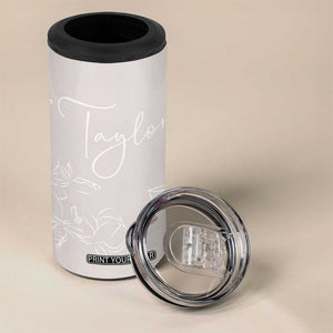 Personalized Wildflower Floral 4 in 1 Can Cooler Tumbler Custom Name Flower Mothers Day Gift From Daughter Son TB10 Print Your Wear