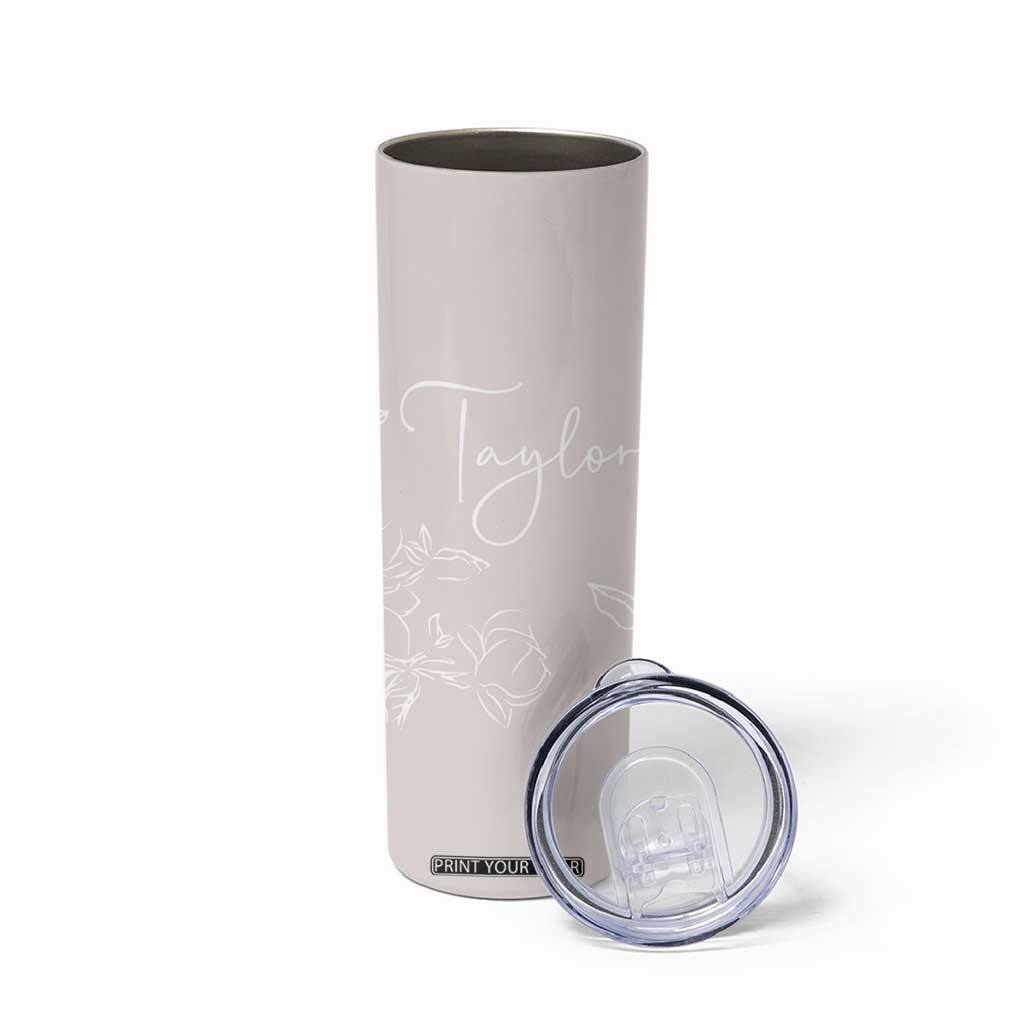 Personalized Wildflower Floral Skinny Tumbler Custom Name Flower Mothers Day Gift From Daughter Son TB10 Print Your Wear