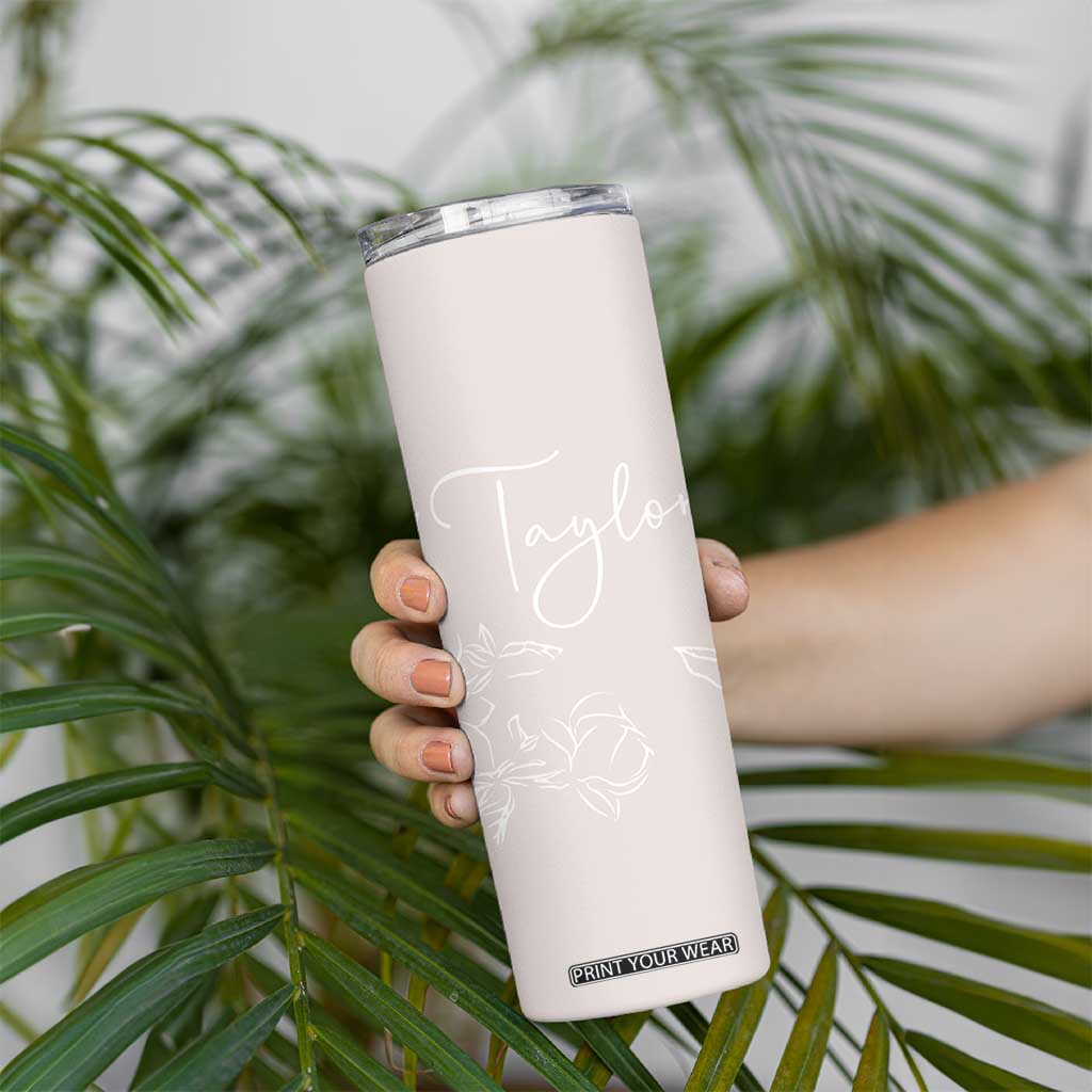 Personalized Wildflower Floral Skinny Tumbler Custom Name Flower Mothers Day Gift From Daughter Son TB10 Print Your Wear