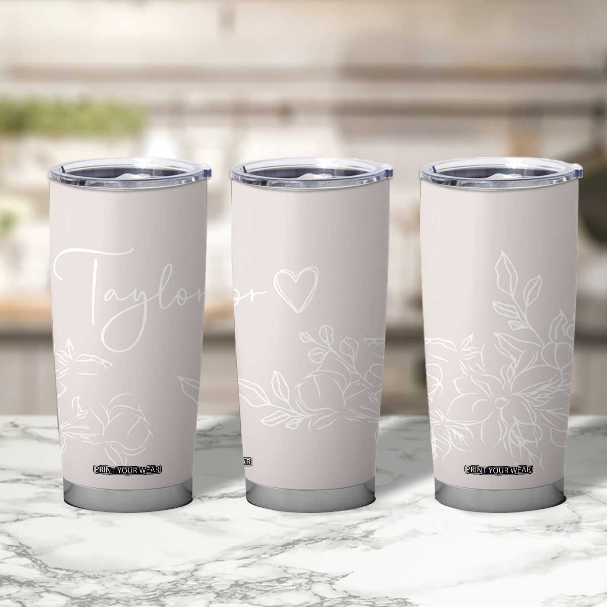 Personalized Wildflower Floral Tumbler Cup Custom Name Flower Mothers Day Gift From Daughter Son TB10 Print Your Wear