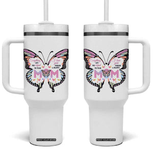 Gift For Mom Tumbler With Handle Butterfly Thank You Mothers Day Gift I Love You Mom TB10 One Size: 40 oz White Print Your Wear