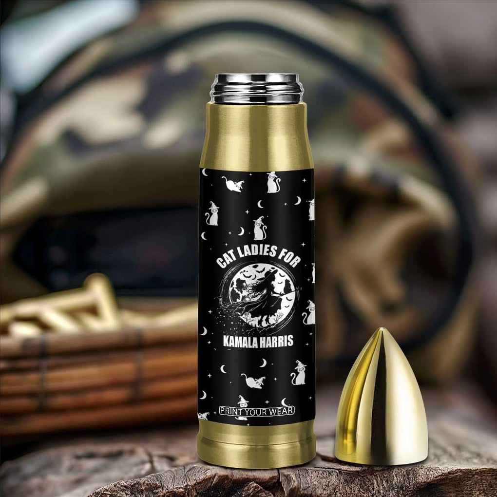 Halloween Harris 2024 Funny Bullet Tumbler Cat Lady, Ladies for Kamala Madam President Witchy Vibes TB10 Print Your Wear