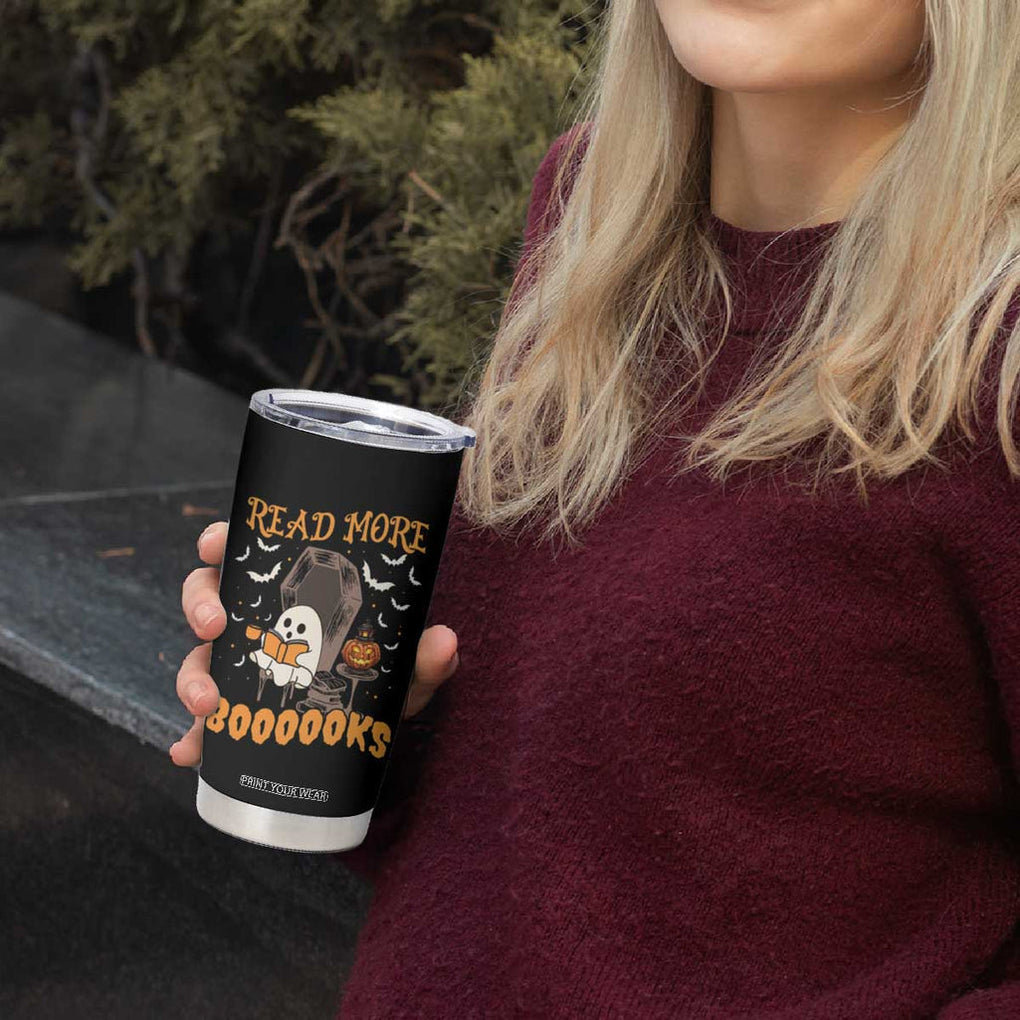 Halloween Book Lovers Tumbler Cup Groovy Read More Books Ghost Book Spooky Season Reading Gifts for Women, Readers, Bookworm TB10 Print Your Wear