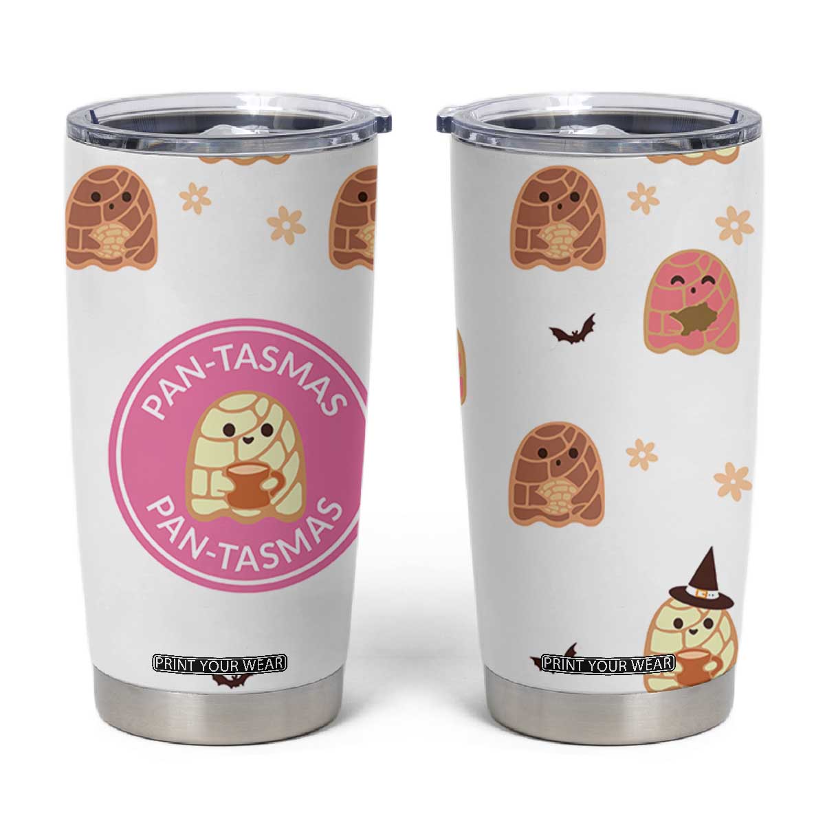 Pantasmas Mexican Halloween Tumbler Cup Spanish Latina Ghost Pan Dulce TB10 White Print Your Wear