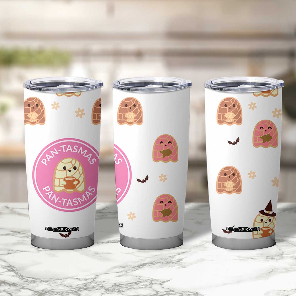 Pantasmas Mexican Halloween Tumbler Cup Spanish Latina Ghost Pan Dulce TB10 Print Your Wear