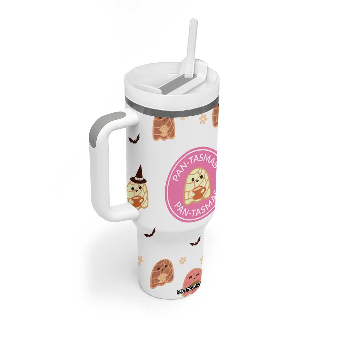 Pantasmas Mexican Halloween Tumbler With Handle Spanish Latina Ghost Pan Dulce TB10 Print Your Wear