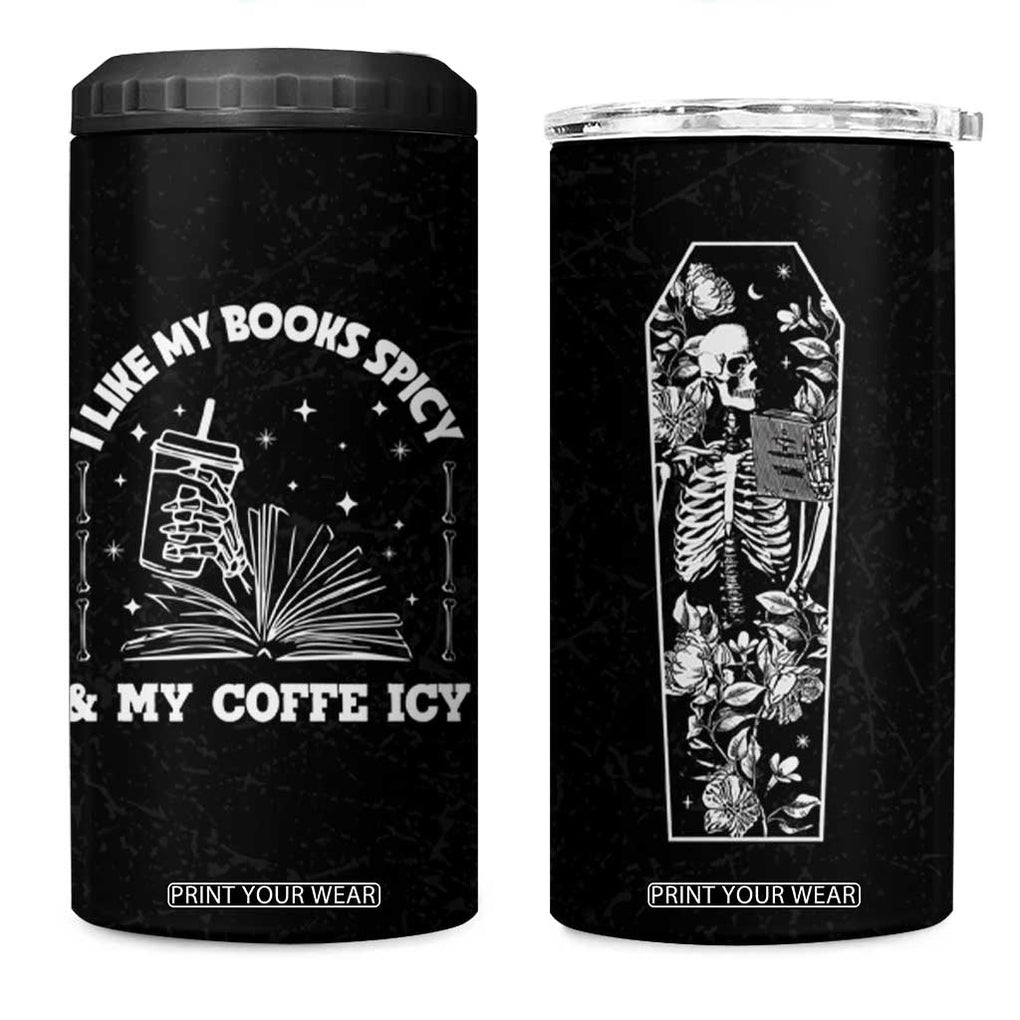 Book And Coffee Lovers 4 in 1 Can Cooler Tumbler Book Club Bookish Gifts for Reader Teacher Halloween Cup TB10 One Size: 16 oz Black Print Your Wear
