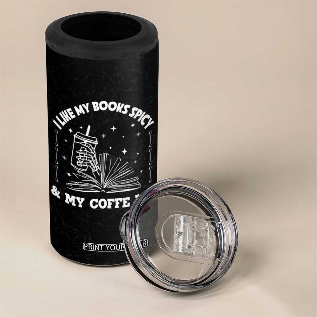 Book And Coffee Lovers 4 in 1 Can Cooler Tumbler Book Club Bookish Gifts for Reader Teacher Halloween Cup TB10 Print Your Wear