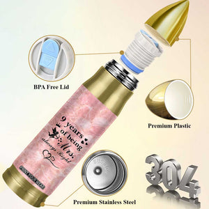 9 Year Anniversary Gift Bullet Tumbler 9 Years Being Mrs Always Right Wedding Gifts For Her TB10 Print Your Wear