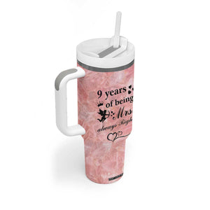 9 Year Anniversary Gift Tumbler With Handle 9 Years Being Mrs Always Right Wedding Gifts For Her TB10 Print Your Wear