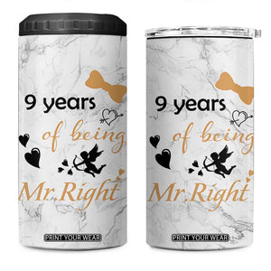 9 Year Anniversary Gift 4 in 1 Can Cooler Tumbler 9 Years Being Mr Right Wedding Gifts For Him TB10 One Size: 16 oz White Print Your Wear