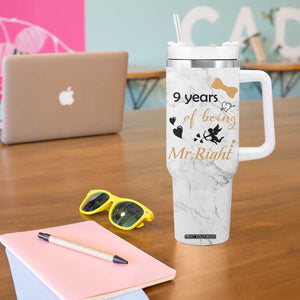 9 Year Anniversary Gift Tumbler With Handle 9 Years Being Mr Right Wedding Gifts For Him TB10 Print Your Wear
