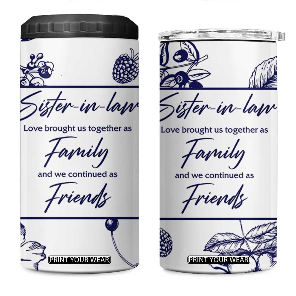Sister in Law Gifts from Sister 4 in 1 Can Cooler Tumbler Bridal Shower Wedding Gifts For Future SIL TB10 One Size: 16 oz White Print Your Wear