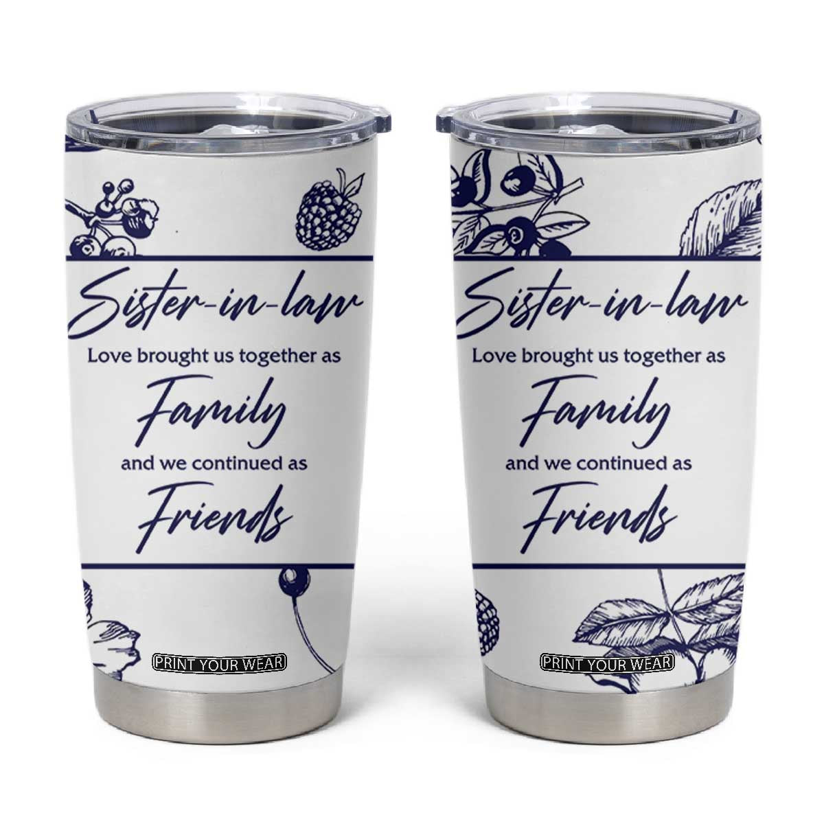 Sister in Law Gifts from Sister Tumbler Cup Bridal Shower Wedding Gifts For Future SIL TB10 White Print Your Wear